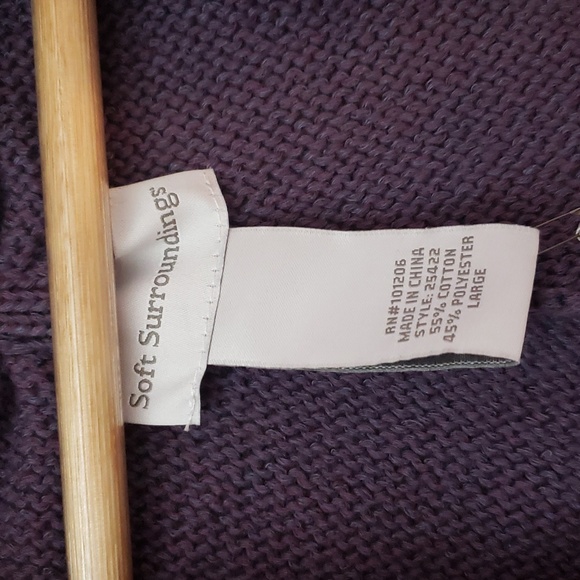 Soft Surroundings purple knit cardigan - Picture 3 of 6